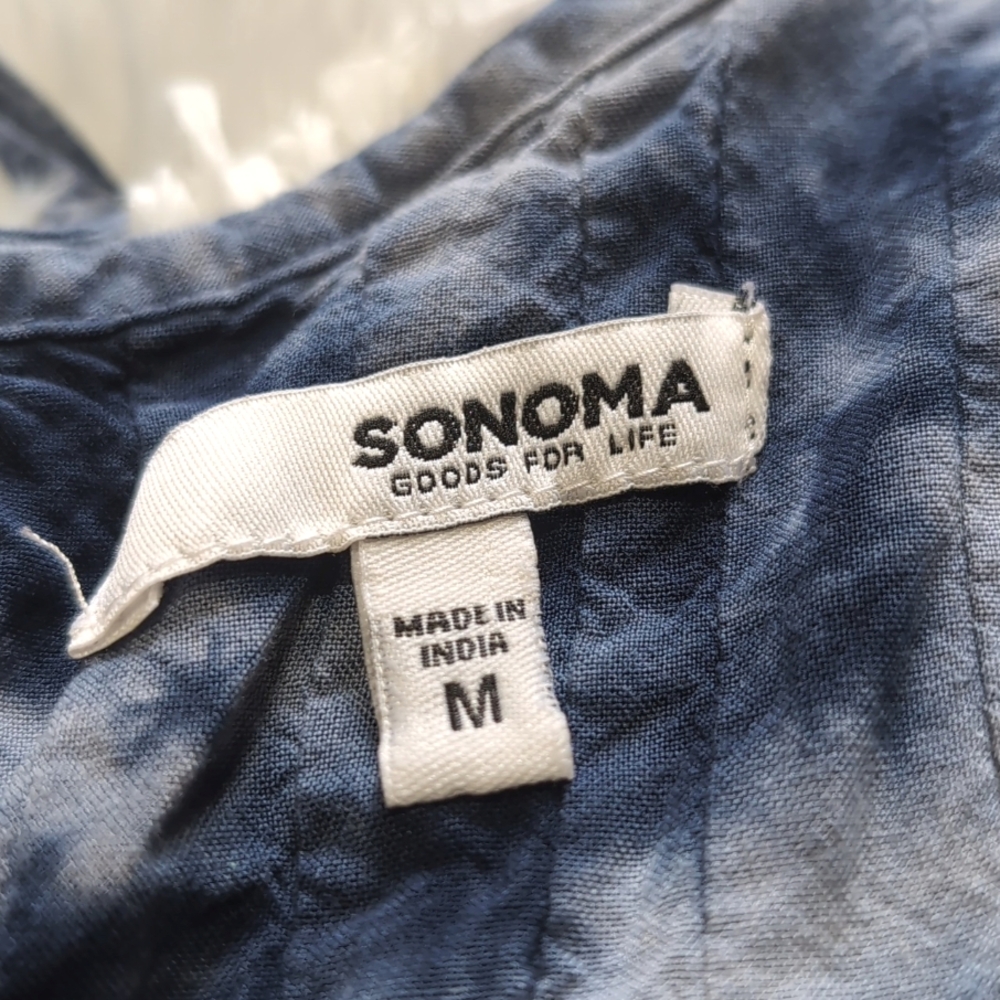 Sonoma Blue Tie Dye Ombre Flowy Dress with Pockets - Picture 9 of 12